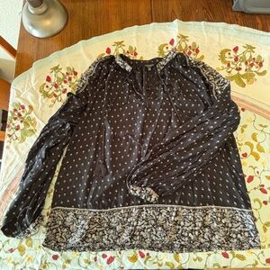 Lucky Brand Navy Floral Blouse